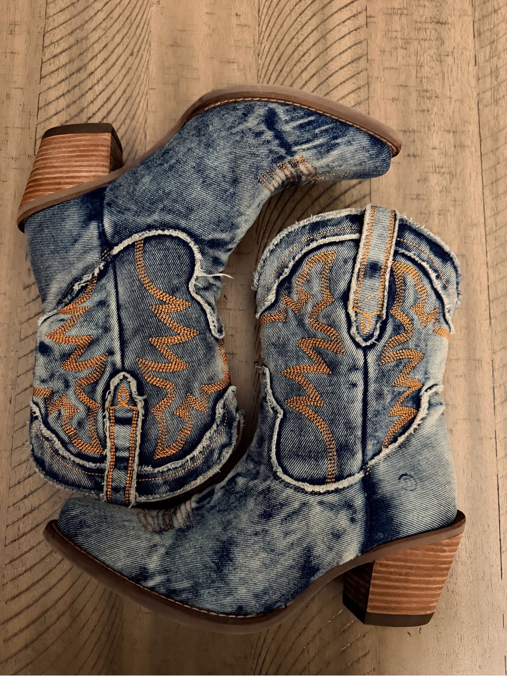 Dingo Y’all Need Dolly DI950 Blue Denim Western Cowboy Boots Size 9M - Picture 4 of 16